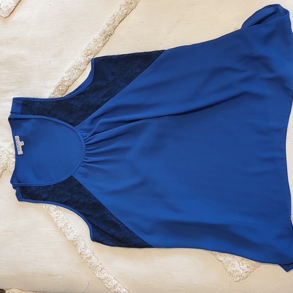 Renvy Royal Blue Top With Lace Detail